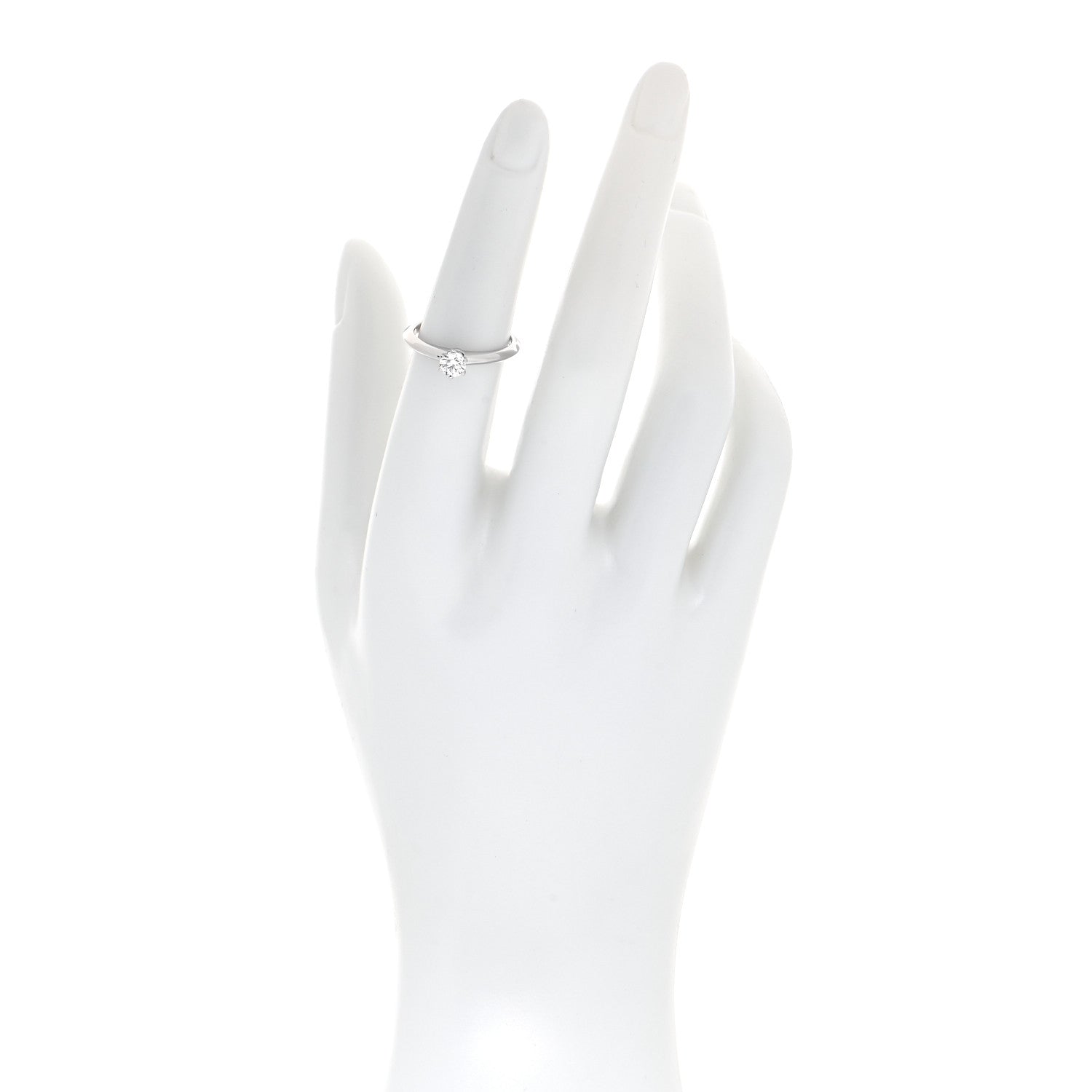 Tiffany Platinum Diamond .31ct Solitaire Engagement Ring 51 5.75 2 of 6
