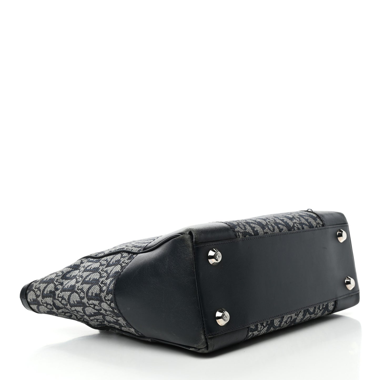 Denim Calfskin Monogram Tote Black