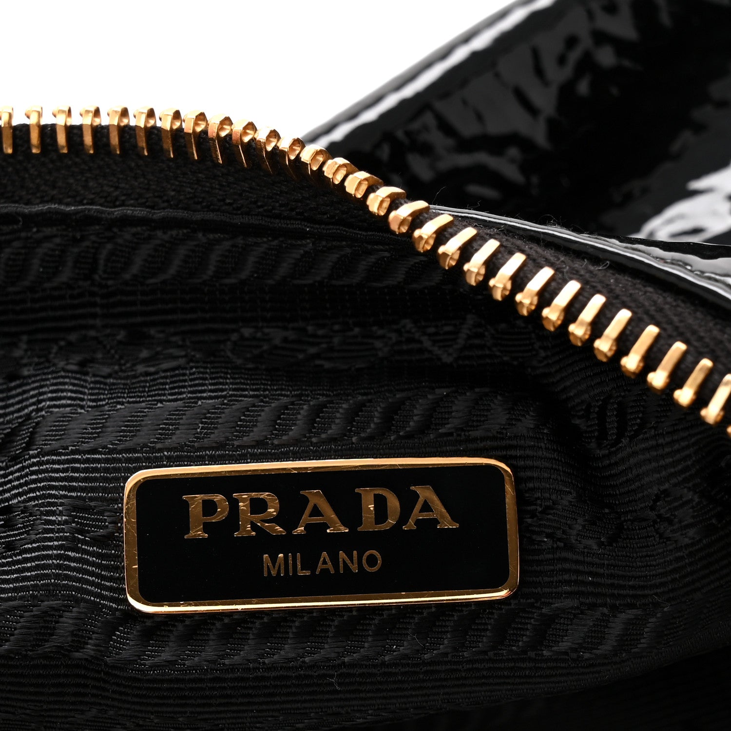 Prada Patent Naplak Re-Edition 2005 Shoulder Bag With Charm Black 6 of 12