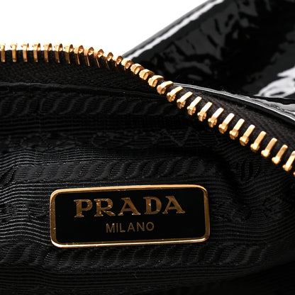Prada Patent Naplak Re-Edition 2005 Shoulder Bag With Charm Black 6 of 12