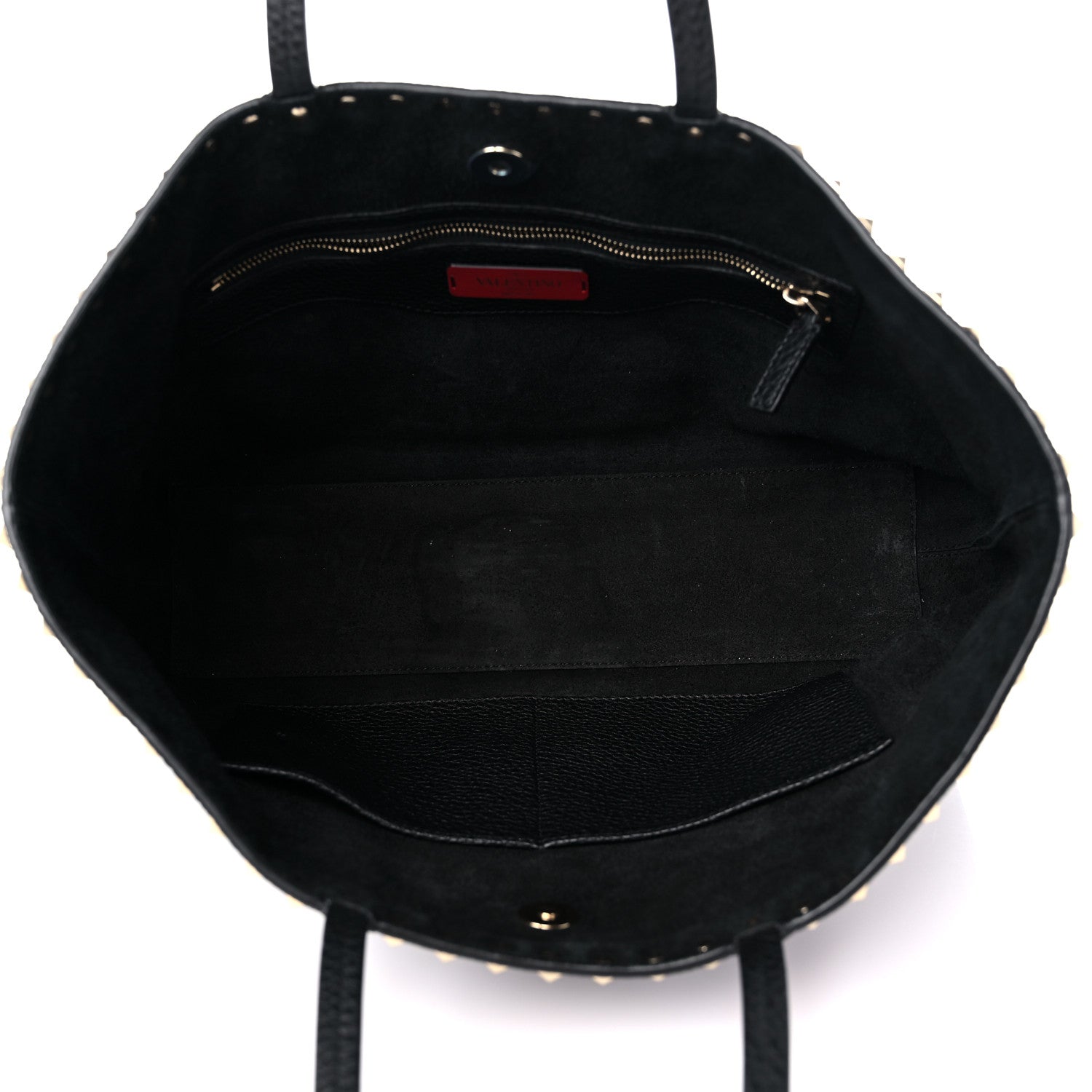 Valentino Garavani Grained Calfskin Small Rockstud Shoulder Tote Black 5 of 14