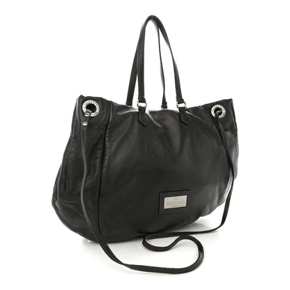 Valentino Garavani Nappa Sequin Chain Glam Tote Dark Grey 3 of 17