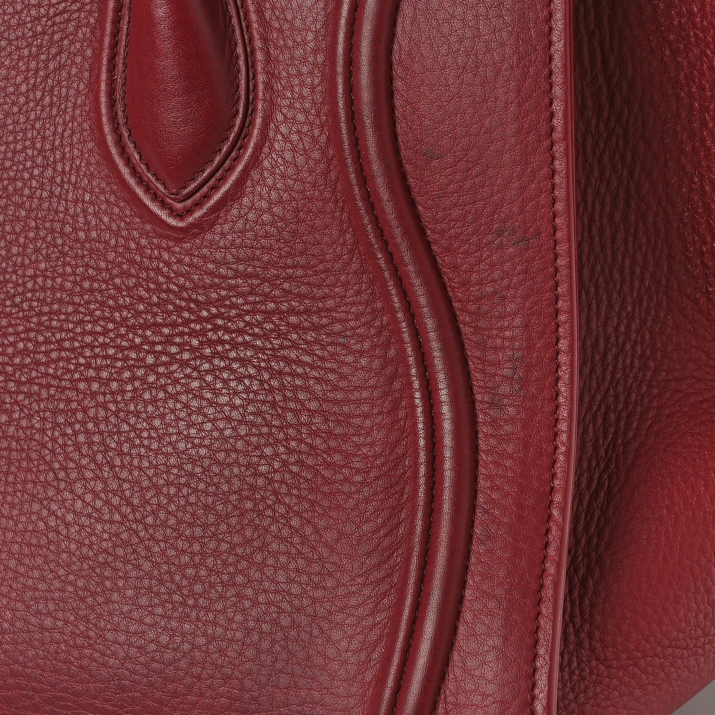 Drummed Calfskin Medium Phantom Luggage Burgundy