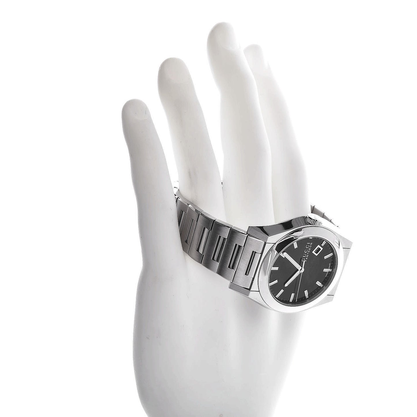 Stainless Steel 44mm Pantheon Quartz Watch Black
