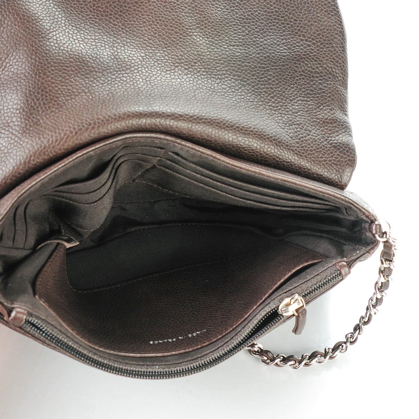 Caviar Half Moon Wallet On Chain WOC Dark Brown