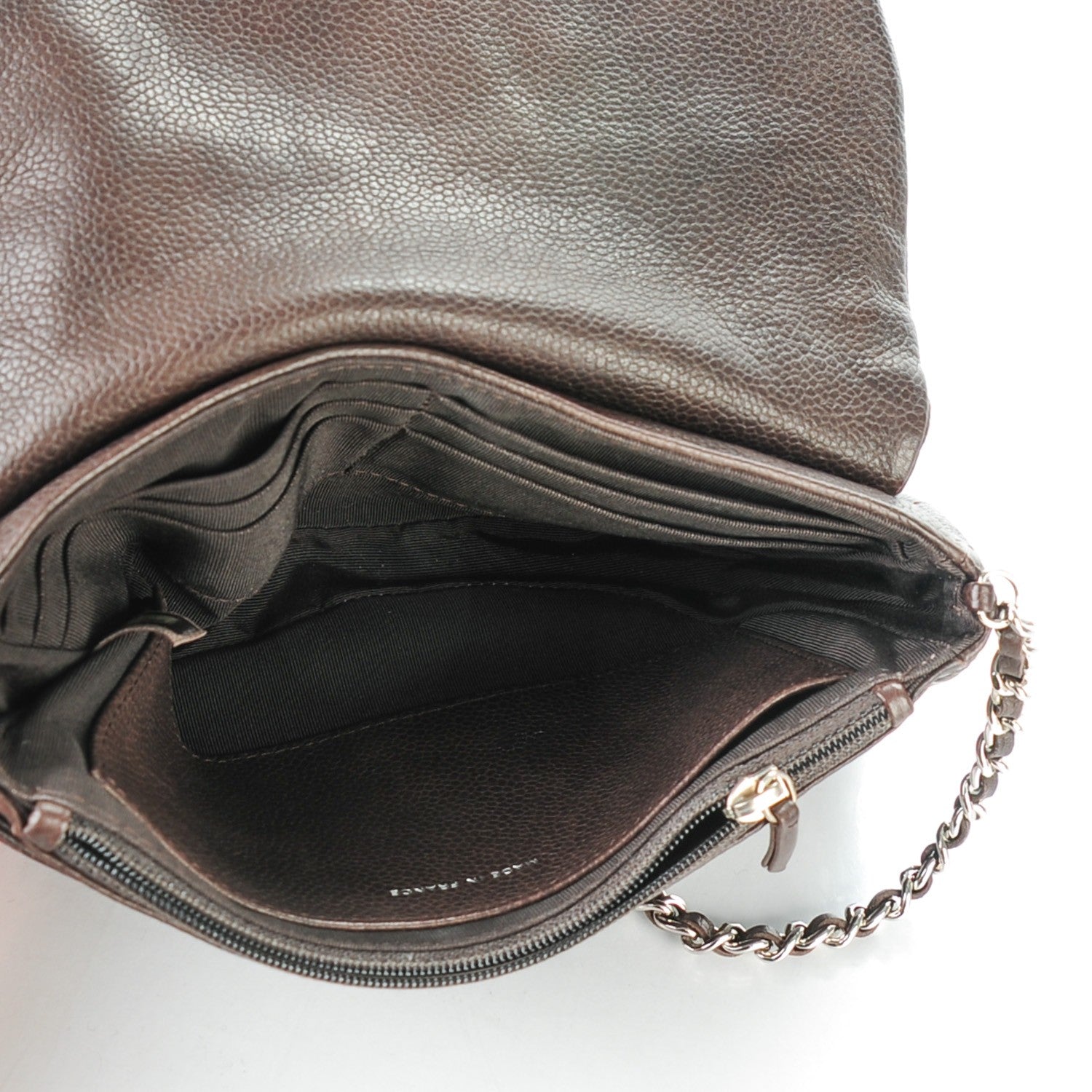 Chanel Caviar Half Moon Wallet On Chain WOC Dark Brown 5 of 8