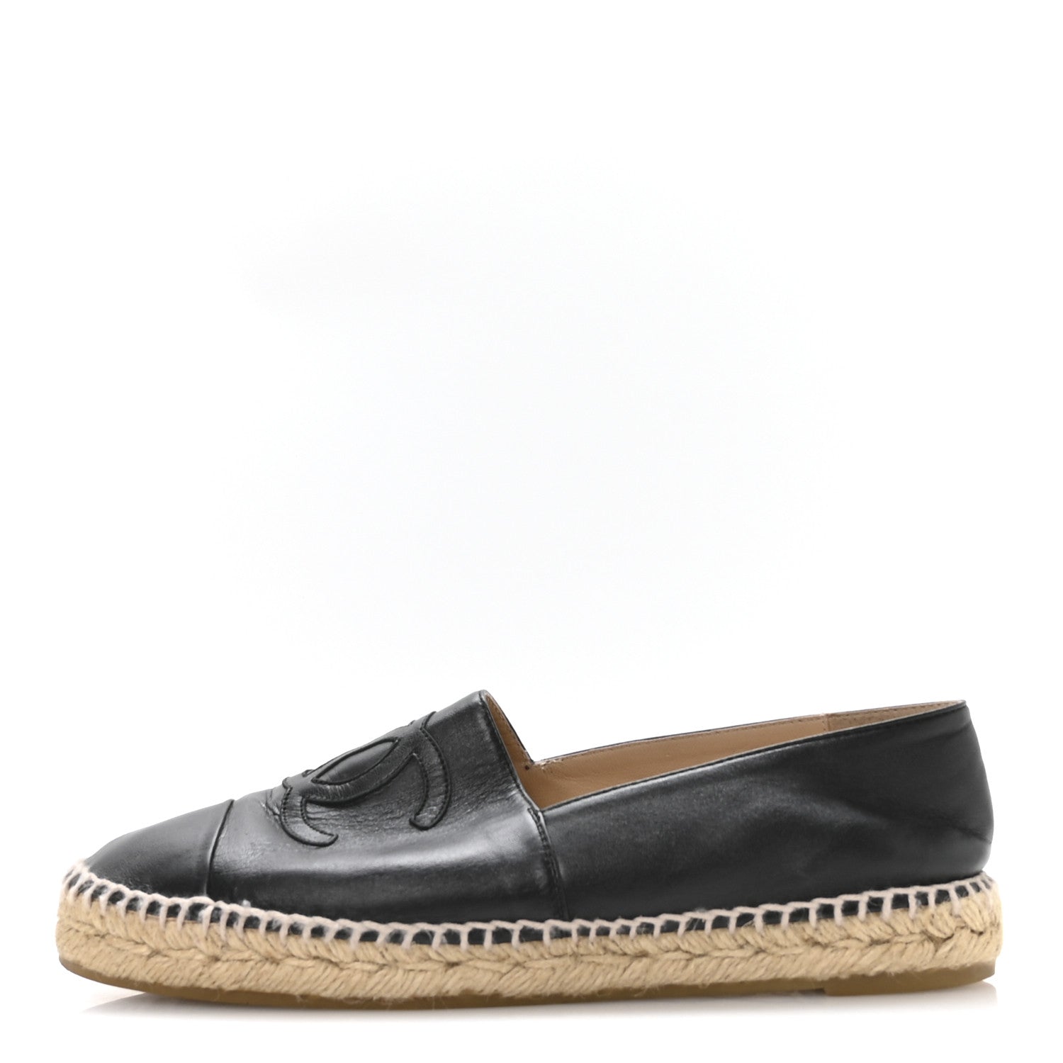 Chanel Lambskin CC Espadrilles 39 Black 1 of 9