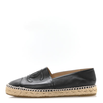 Chanel Lambskin CC Espadrilles 39 Black 1 of 9