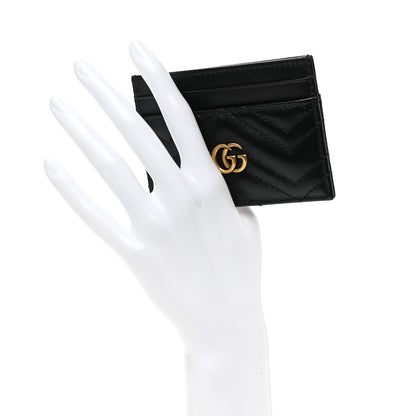 Gucci Calfskin Matelasse GG Marmont Card Holder Black 2 of 7