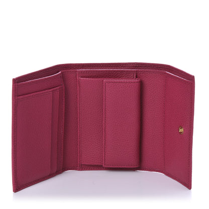 Dolce & Gabbana Pebbled Calfskin French Flap Wallet Fuxia 5 of 7