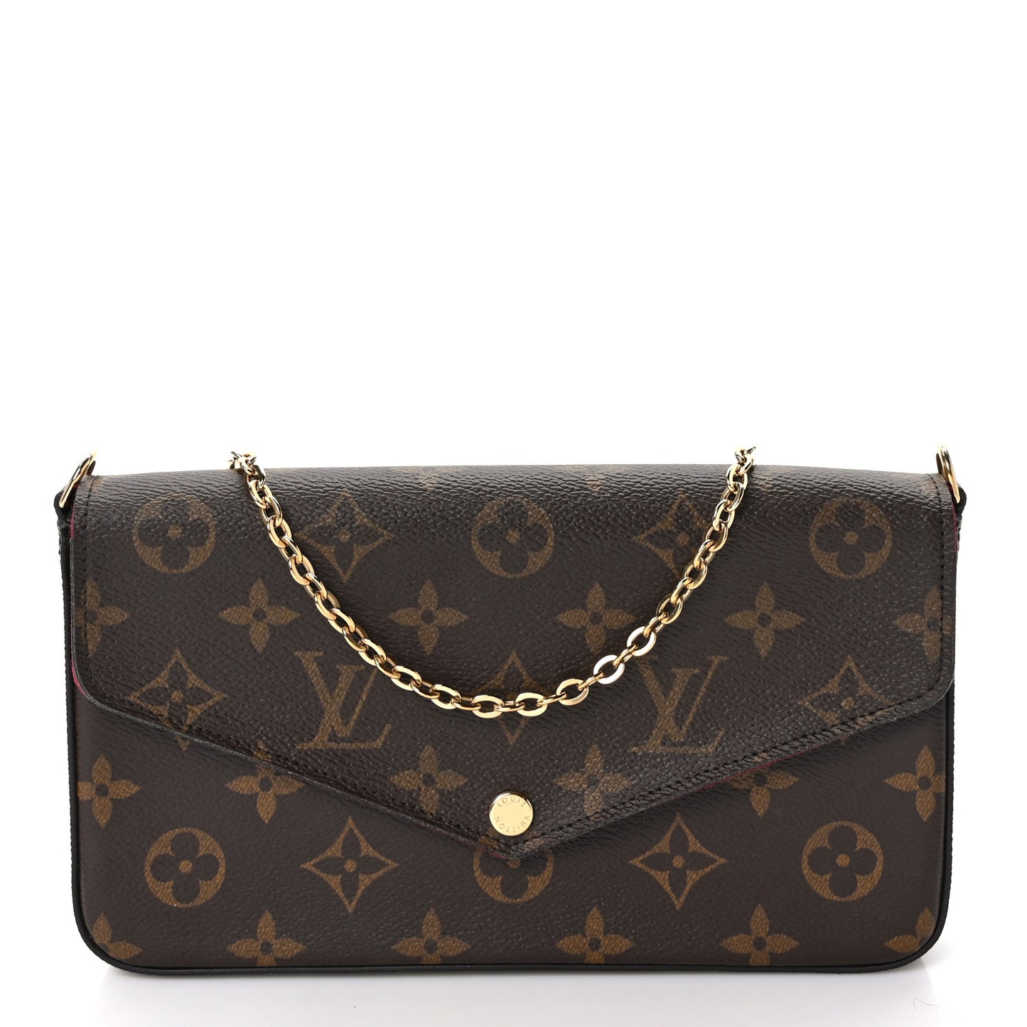 Monogram Pochette Felicie Chain Wallet Fuchsia