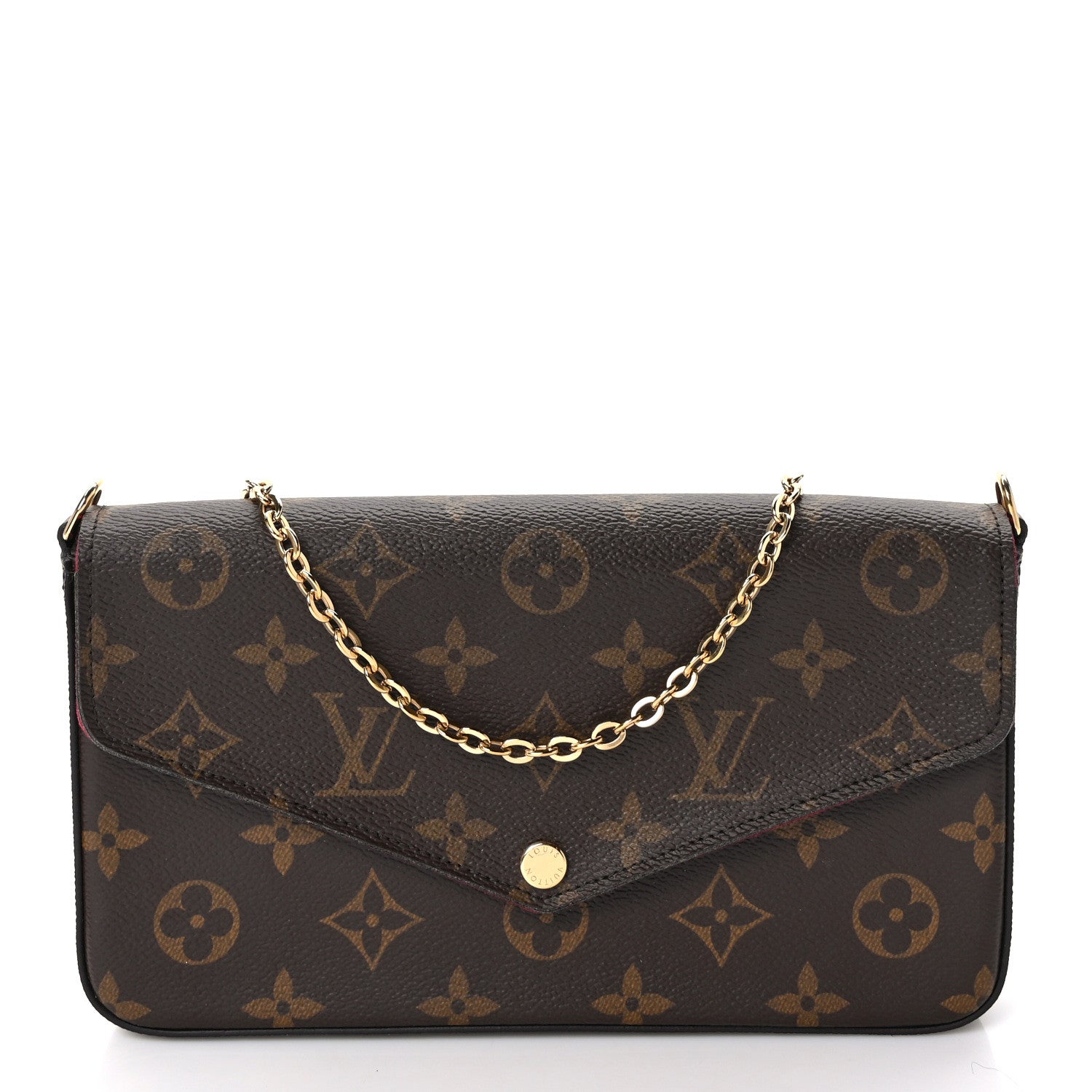 Louis Vuitton Monogram Pochette Felicie Chain Wallet Fuchsia 3 of 10