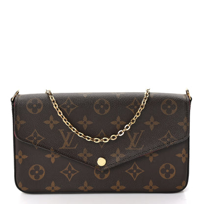 Louis Vuitton Monogram Pochette Felicie Chain Wallet Fuchsia 3 of 10
