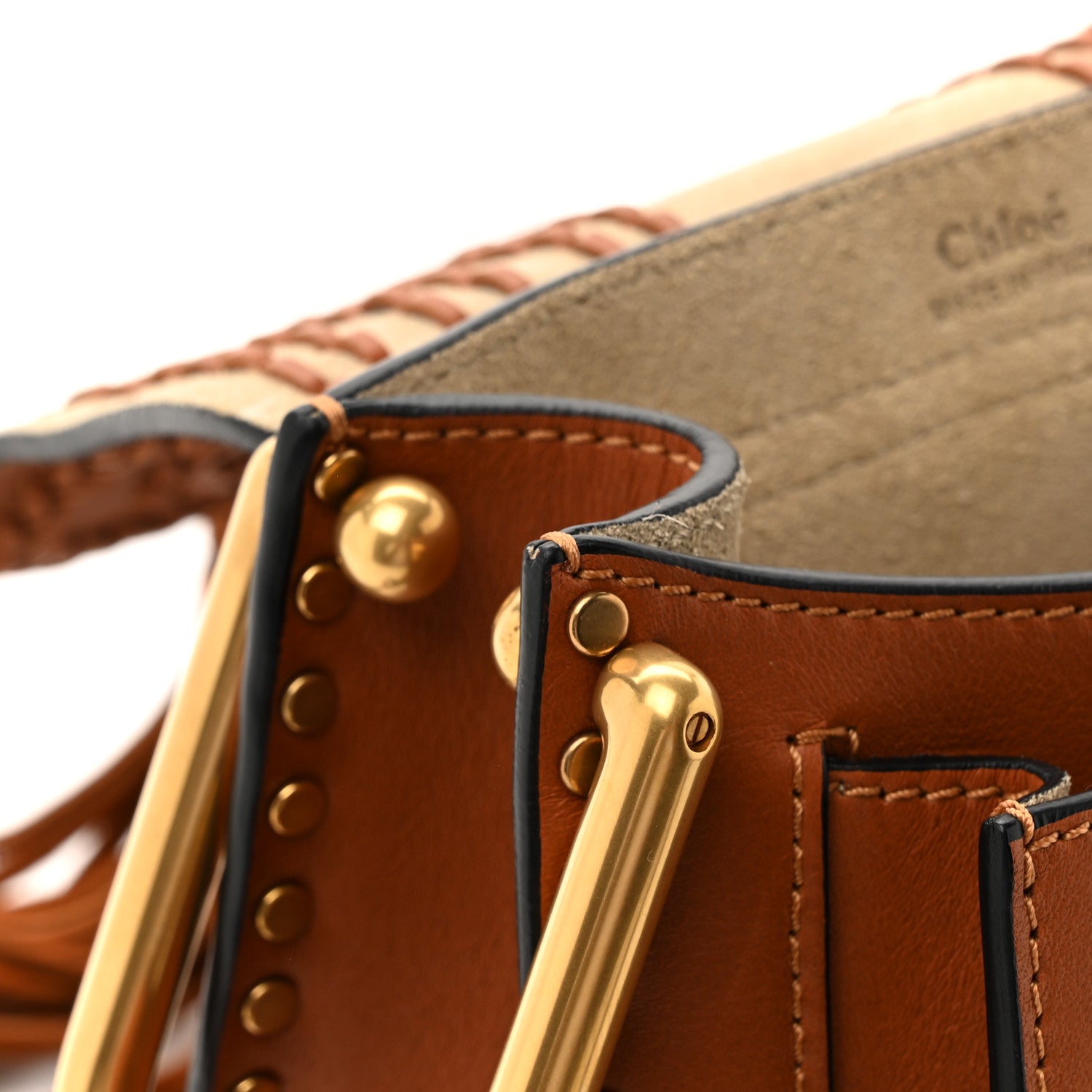 Chloe Calfskin Braided Mini Hudson Shoulder Bag Caramel 10 of 11