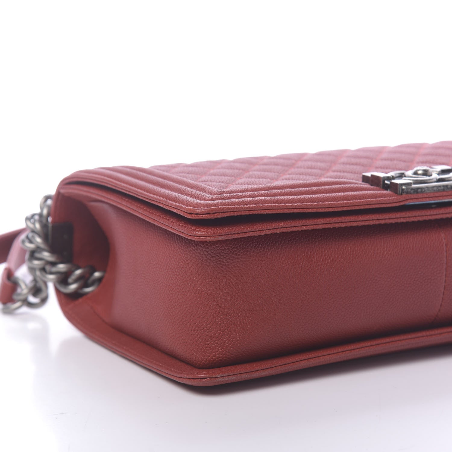 Chanel Caviar Quilted New Medium Boy Flap Dark Red 8 of 11