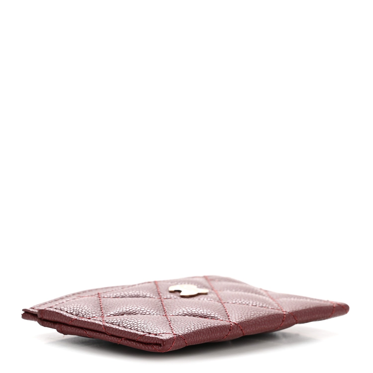 Chanel Caviar Quilted Card Holder Burgundy 4 of 10