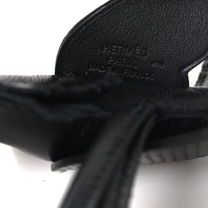 Hermes Milo Lambskin Lizard Touch Grigri Rodeo Pegase Horse Bag Charm PM So Black 4 of 5