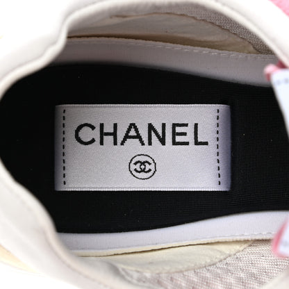 Chanel Fabric Suede Kidskin CC Sneakers 40 Pink Green 7 of 9