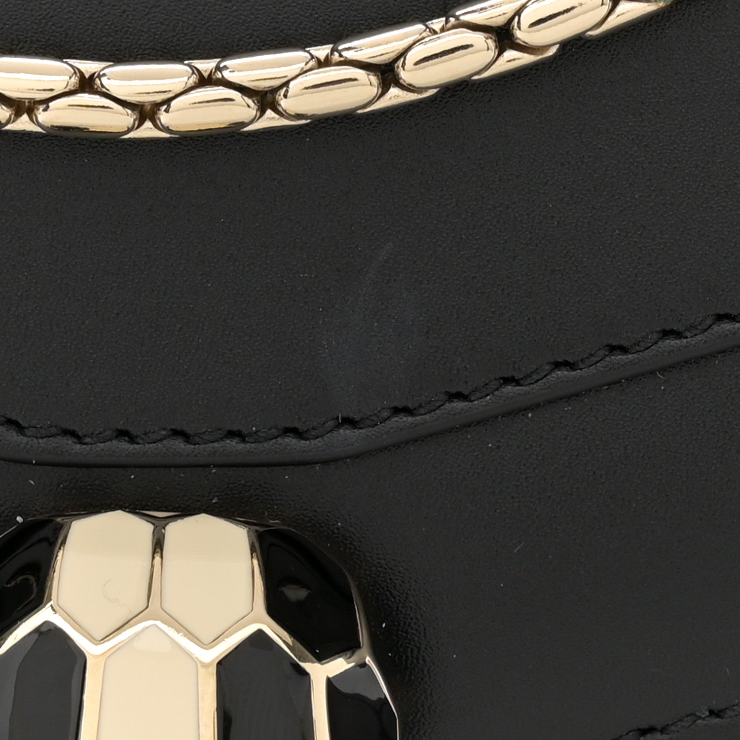 Bulgari Calfskin Small Serpenti Forever Snake Strap Crossbody Bag Black 10 of 11
