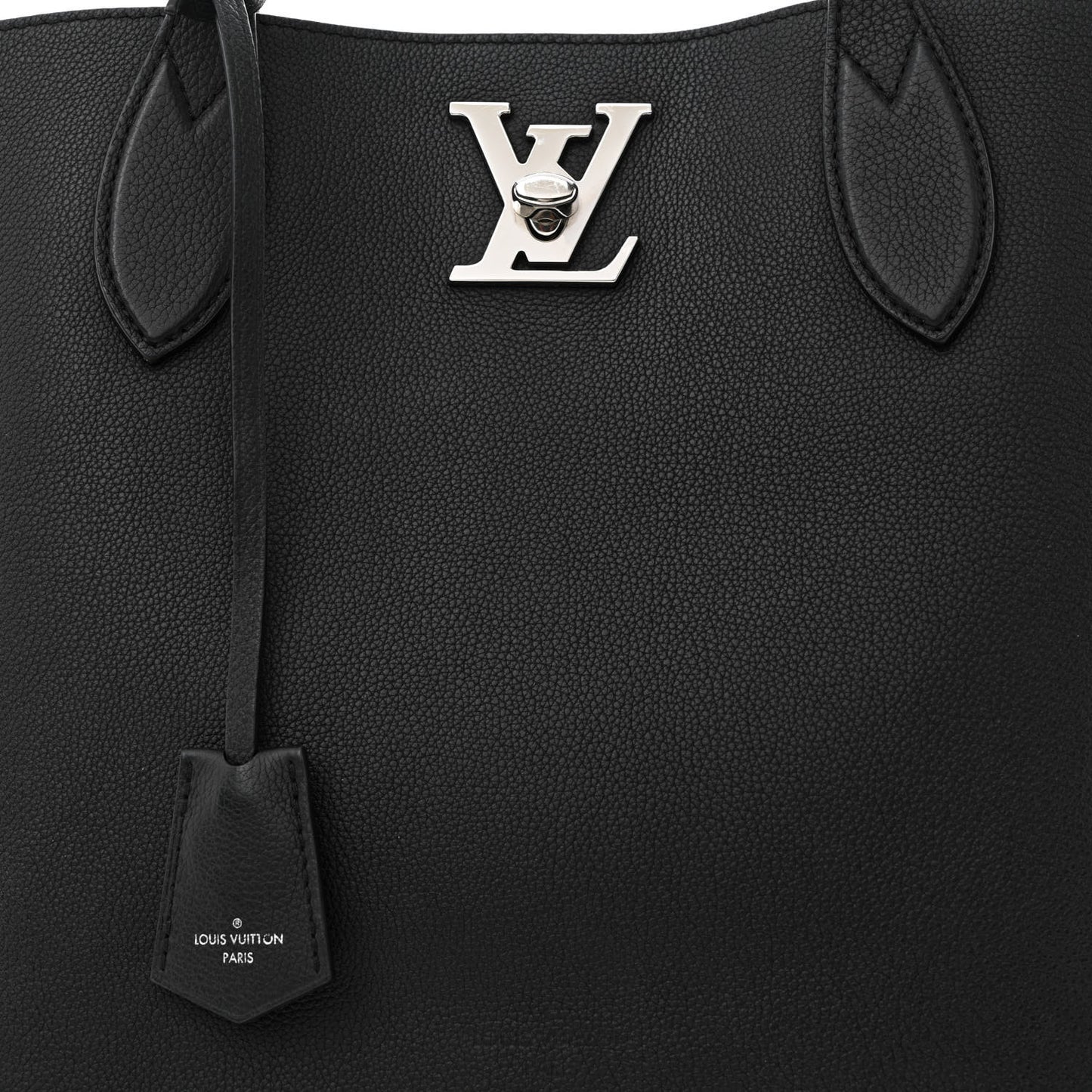 Calfskin Lockme Go Tote Black