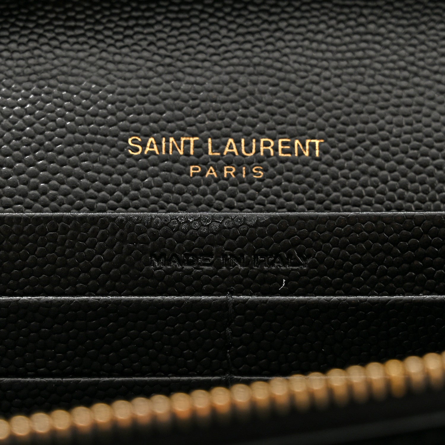 Saint Laurent Grain De Poudre Matelasse Chevron Monogram Chain Wallet Black 6 of 10