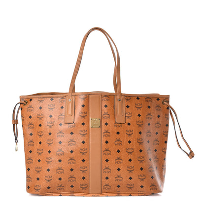 MCM Visetos Large Liz Reversible Shopper Tote Cognac 1 of 20
