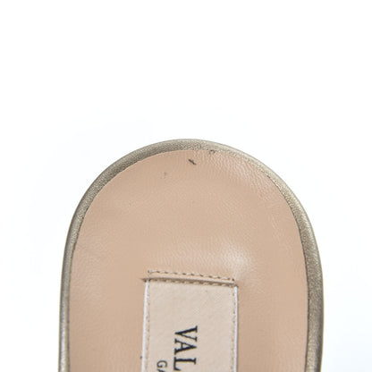 Valentino Garavani Metallic Calfskin Rockstud 90mm City Sandals 40 Skin 9 of 9