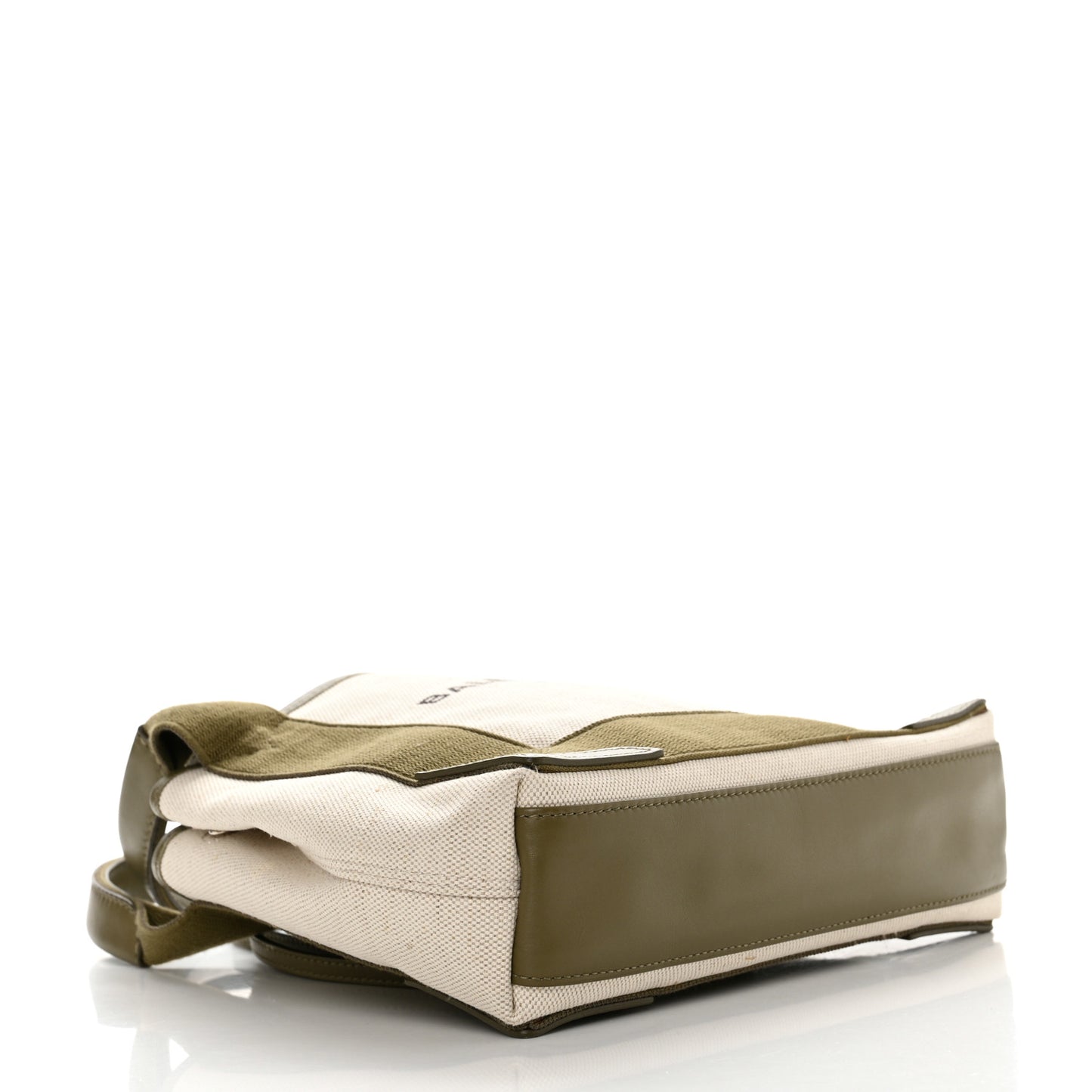Cotton Canvas Calfskin Navy Cabas XS Natural Green