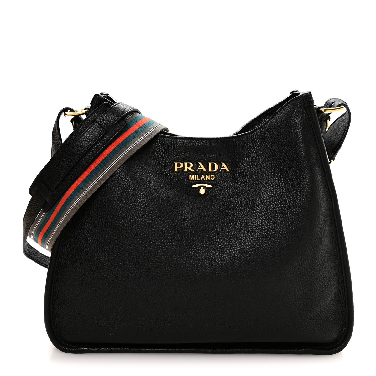 Vitello Daino Hobo Messenger Bag Black