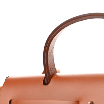 Hermes Vache Hunter Toile H Vibration Herbag Zip Retourne 31 PM Fauve Ecru Beige 13 of 14