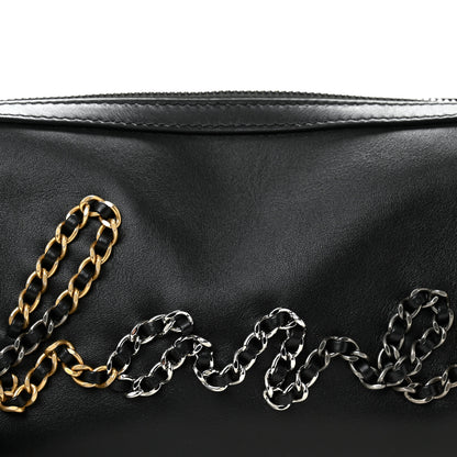 Chanel Calfskin Chain 20s Signature Bowling Bag Black 8 of 11