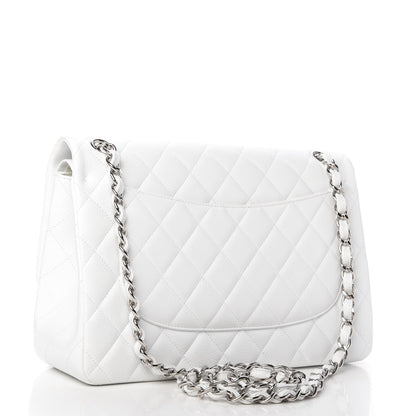 Chanel Caviar Quilted Jumbo Double Flap White 3 of 10