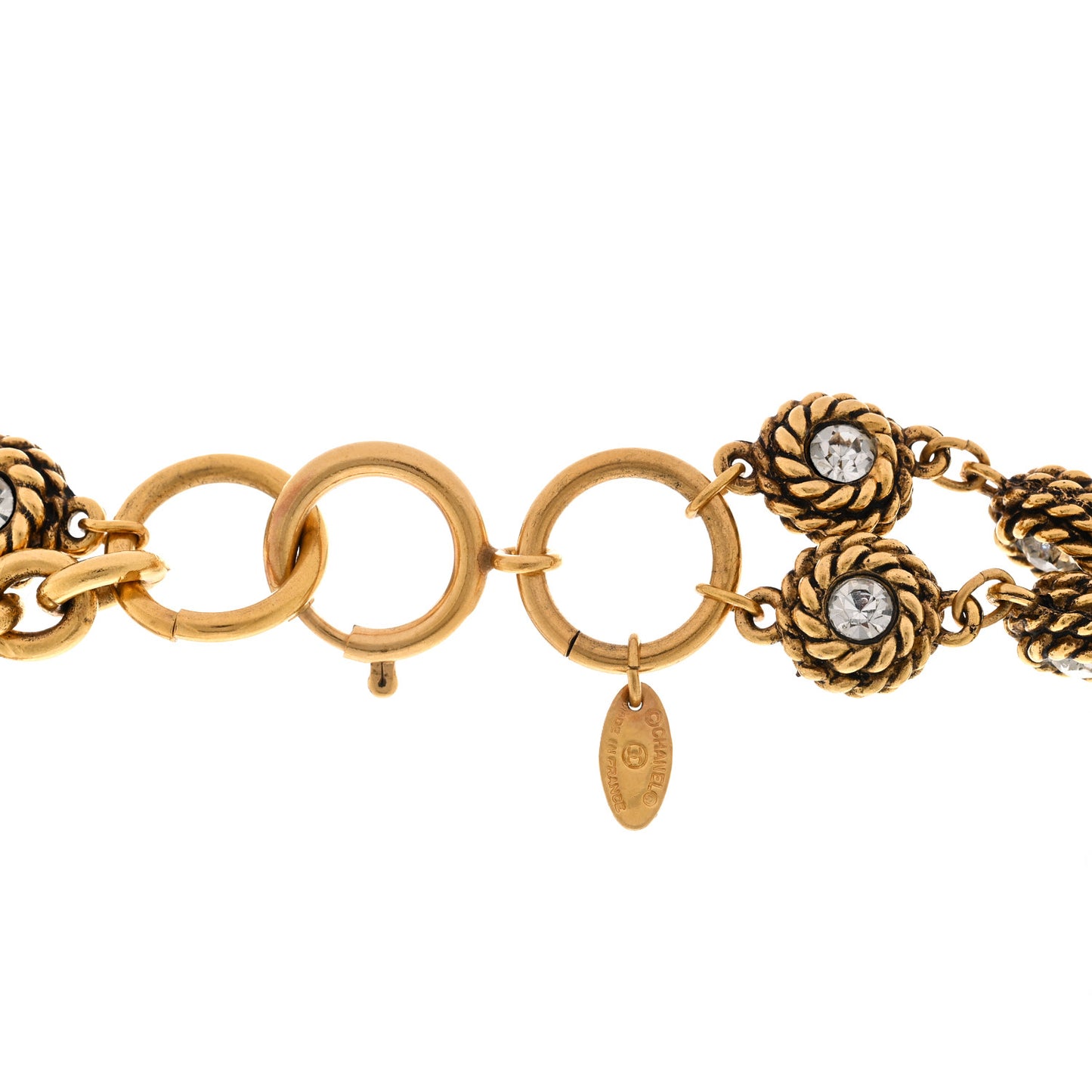 Crystal Chain Long Necklace Belt Gold