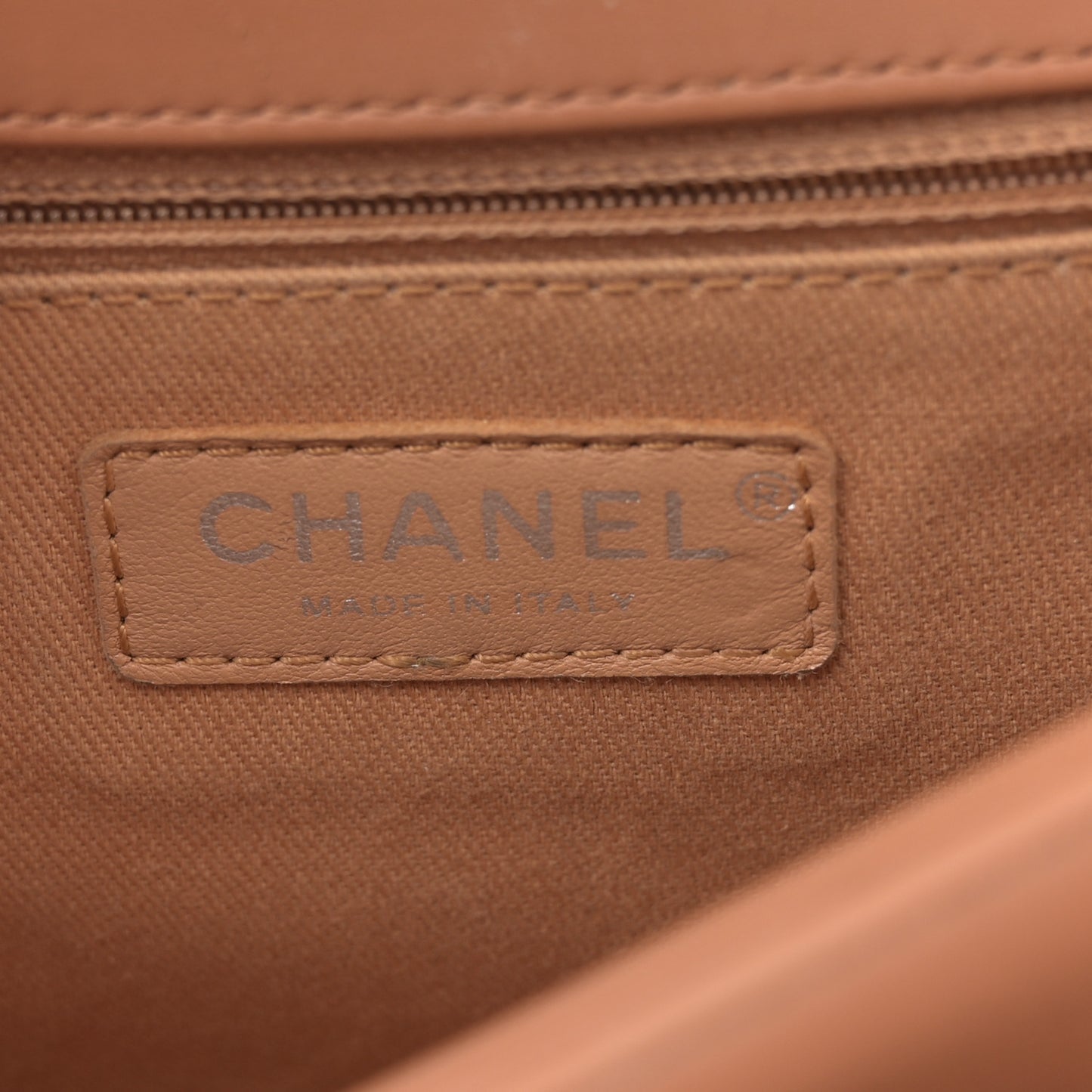 Calfskin Coco Eyelets Small Flap Bag Camel
