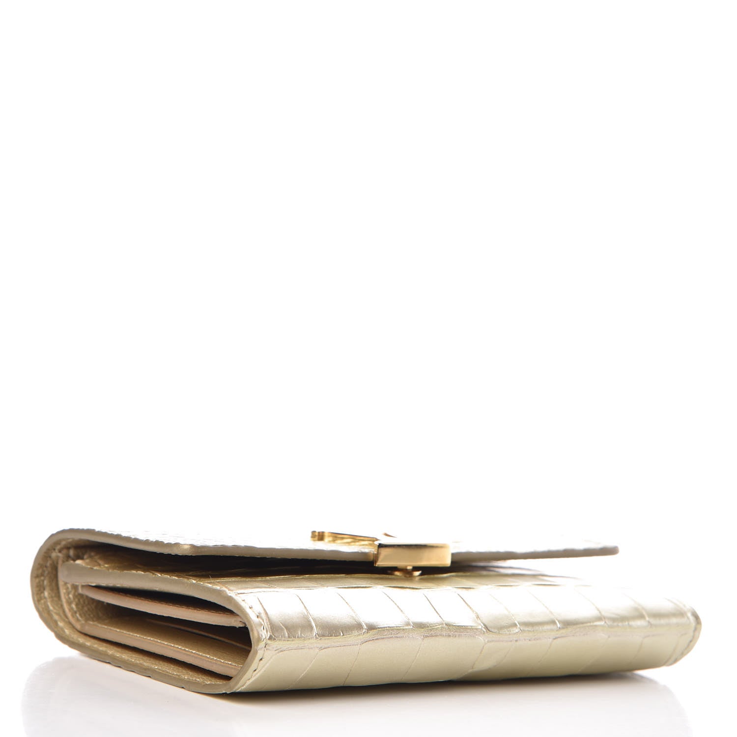 Louis Vuitton Crocodile Capucines Compact Wallet Light Gold 4 of 7