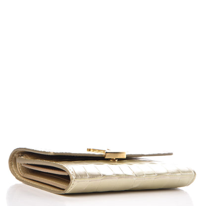 Louis Vuitton Crocodile Capucines Compact Wallet Light Gold 4 of 7