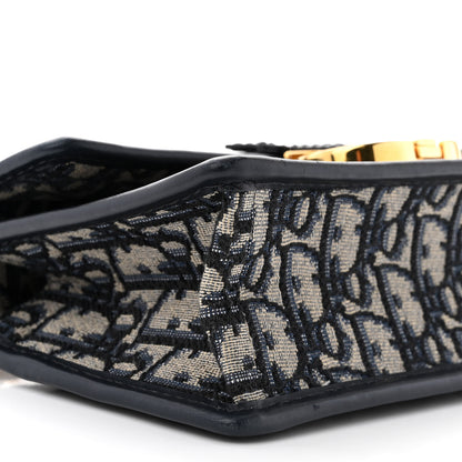 Christian Dior Oblique 30 Montaigne East West Chain Flap Bag Blue 9 of 14