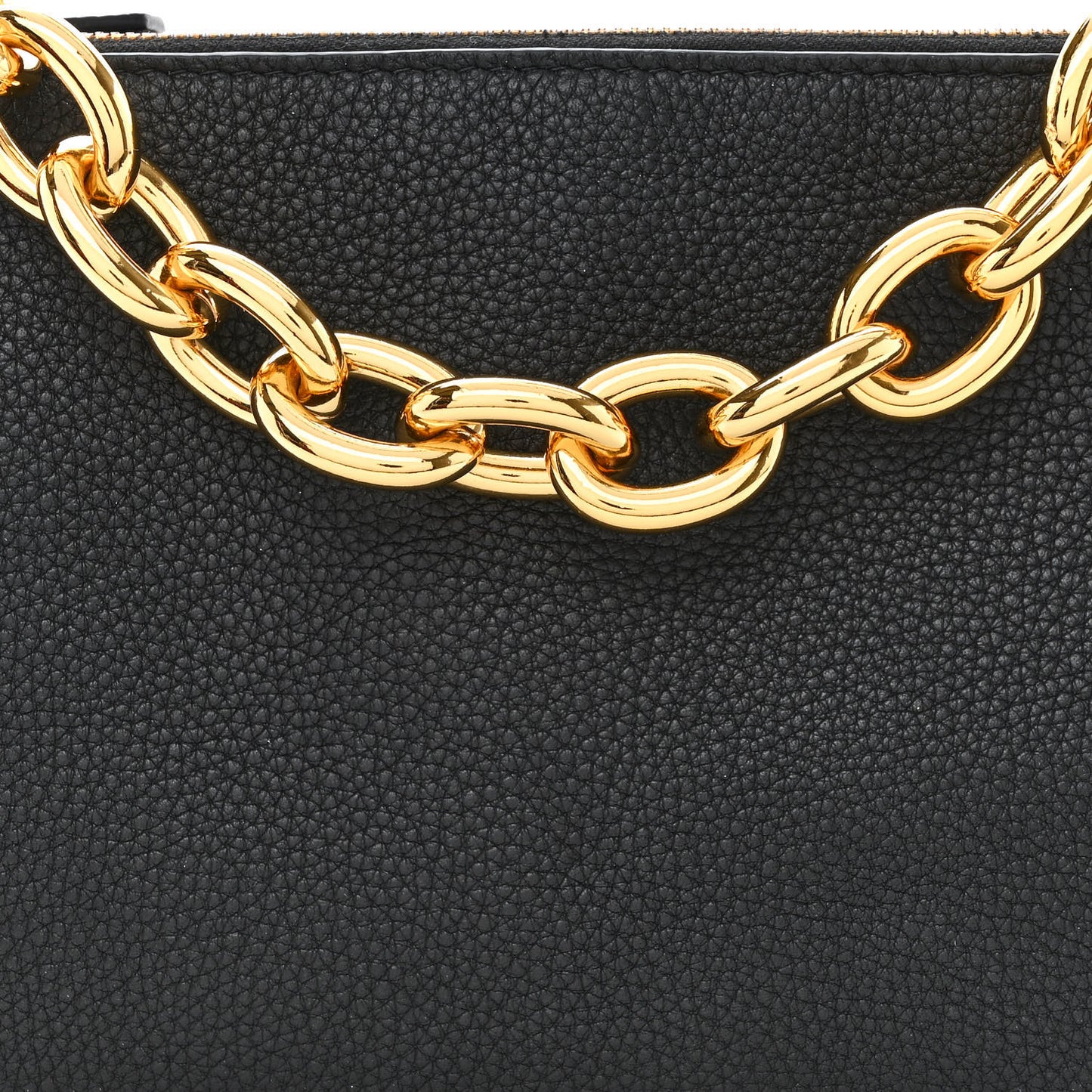 Grained Calfskin Saint Germain Chain Crossbody Pouch Black