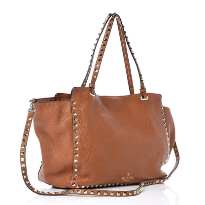 Valentino Garavani Pebbled Calfskin Medium Rockstud Tote Light Cuir 3 of 11