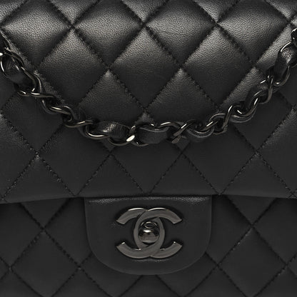 Chanel Lambskin Quilted Medium Double Flap So Black 8 of 11