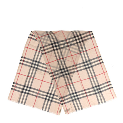 Burberry Linen Giant Check Check Lightweight Scarf Camel 2 of 4