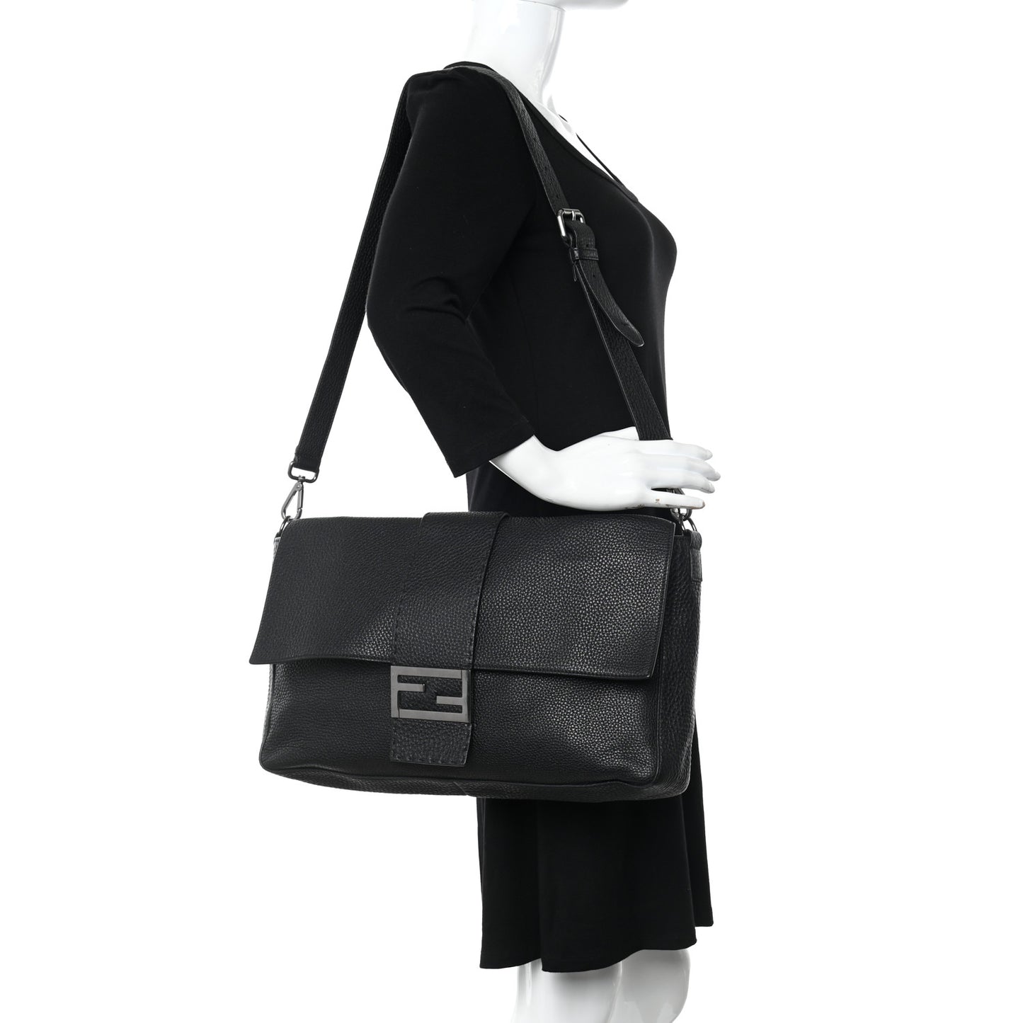 Cuoio Romano Selleria XL Belt Baguette Bag Black
