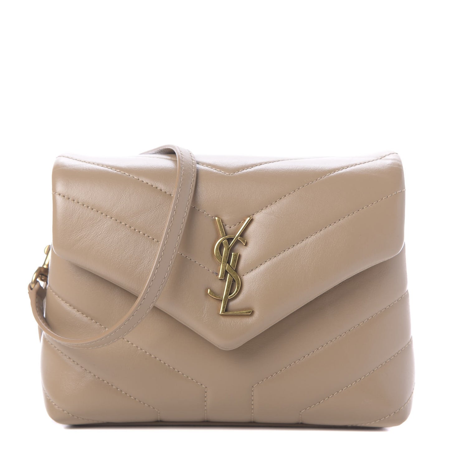 Calfskin Y Quilted Monogram Toy Loulou Crossbody Bag Dark Beige