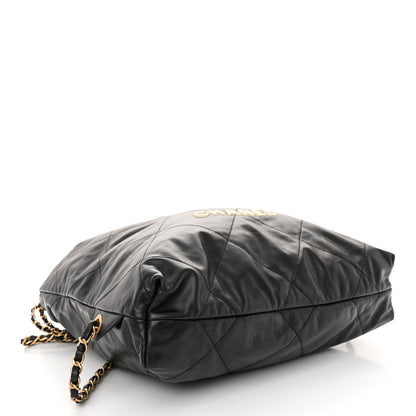 Chanel Shiny Calfskin Quilted 22 Backpack Black 4 of 10