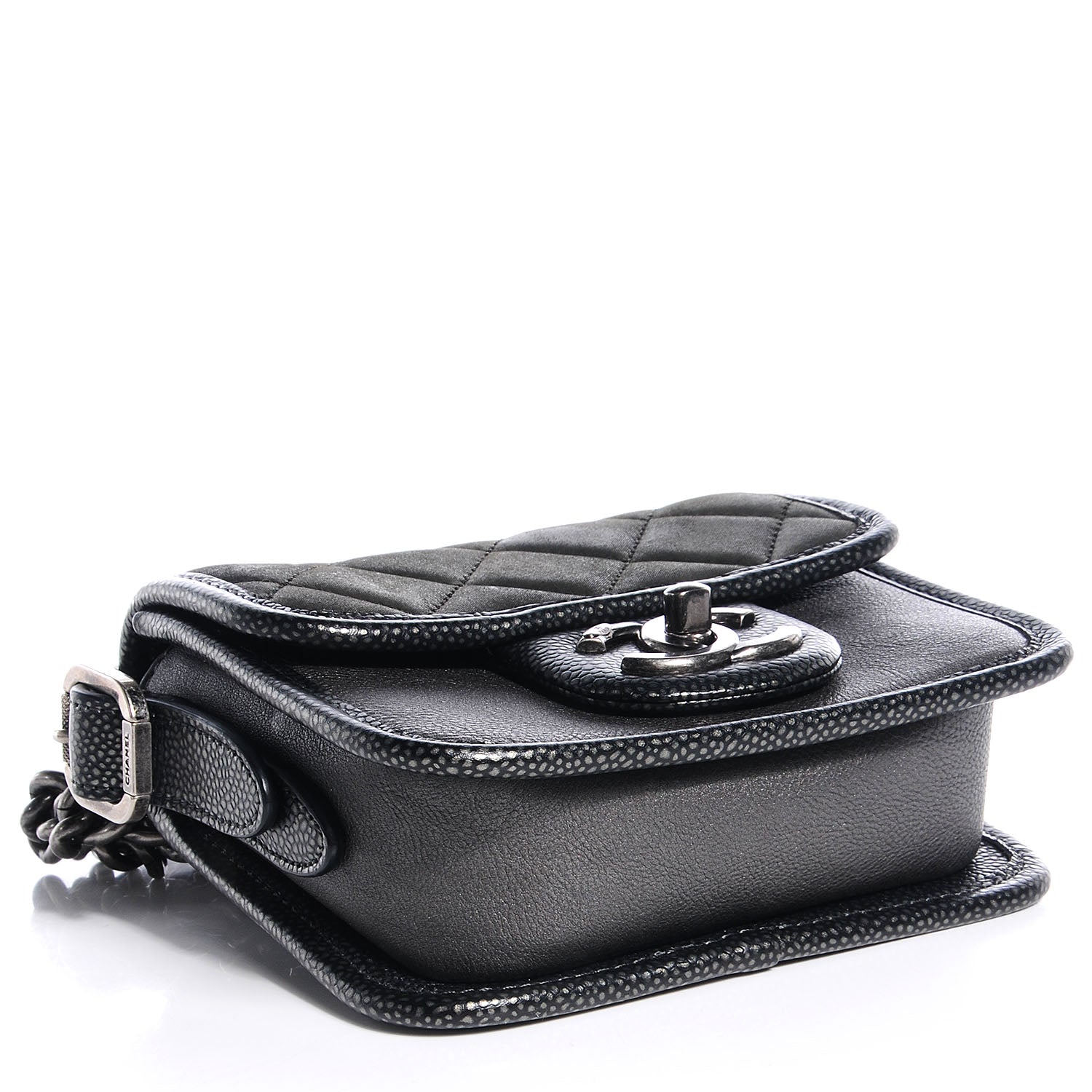 Chanel Iridescent Calfskin Back To School Mini Crossbody Flap Anthracite 5 of 20