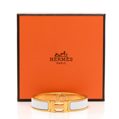 Hermes Enamel Narrow Clic Clac H Bracelet PM White 6 of 6