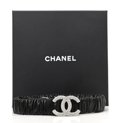 Chanel Lambskin Crystal CC Belt 80 32 Black 4 of 4
