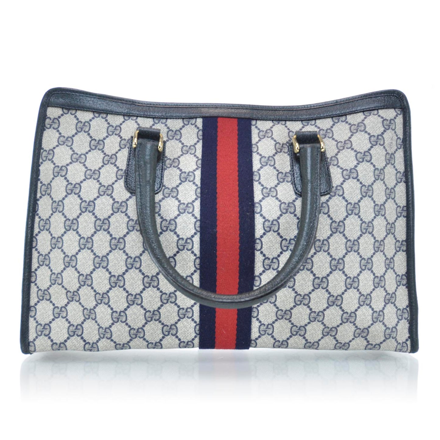 Monogram Web Tote Navy Blue