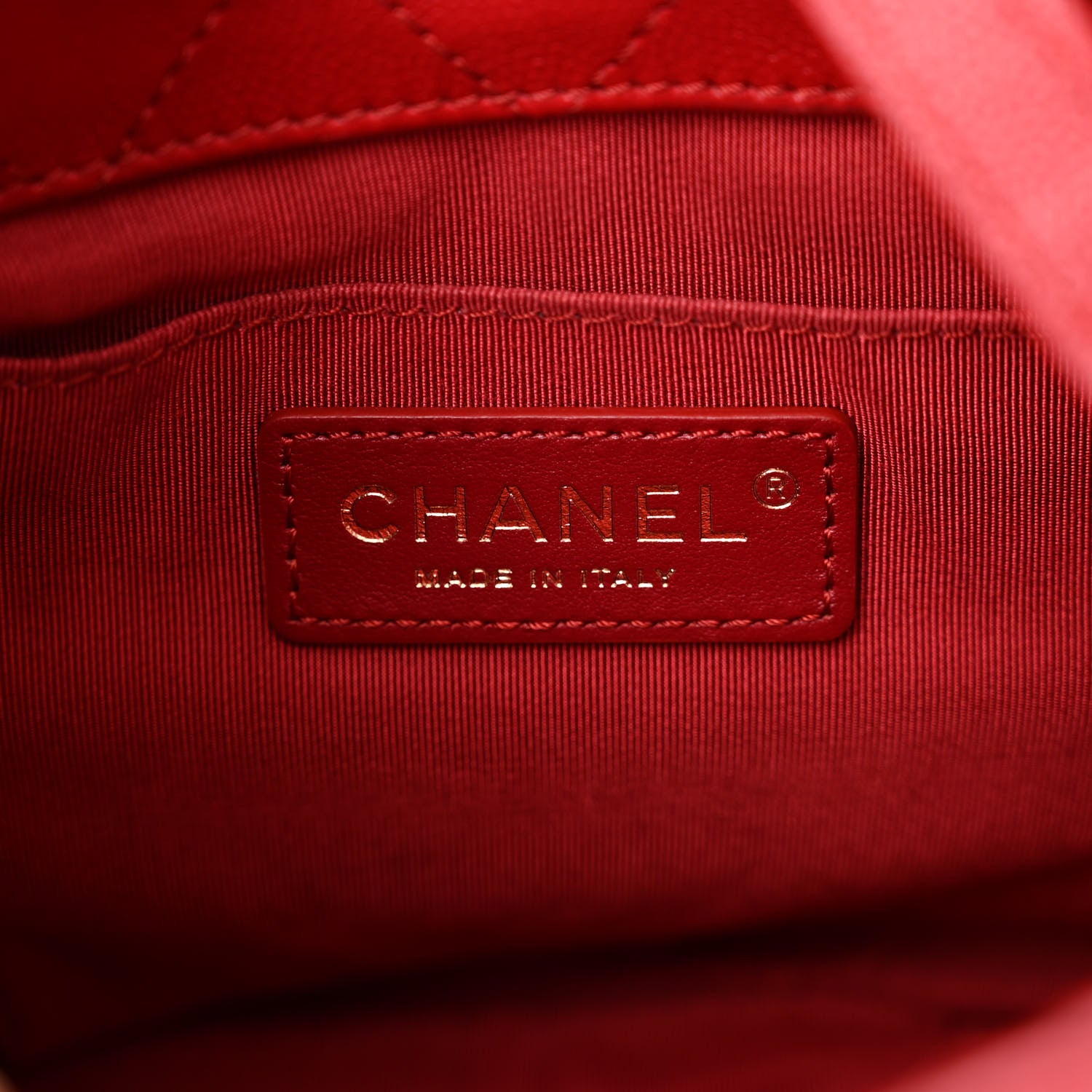 Chanel Caviar Quilted Rolled Up Bucket Drawstring Bag Red 6 of 10
