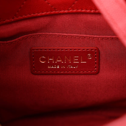Chanel Caviar Quilted Rolled Up Bucket Drawstring Bag Red 6 of 10